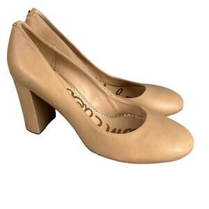 Sam Edelman Stillson Pumps Almond Toe Neutral Nude Size 8 Fall Winter Office